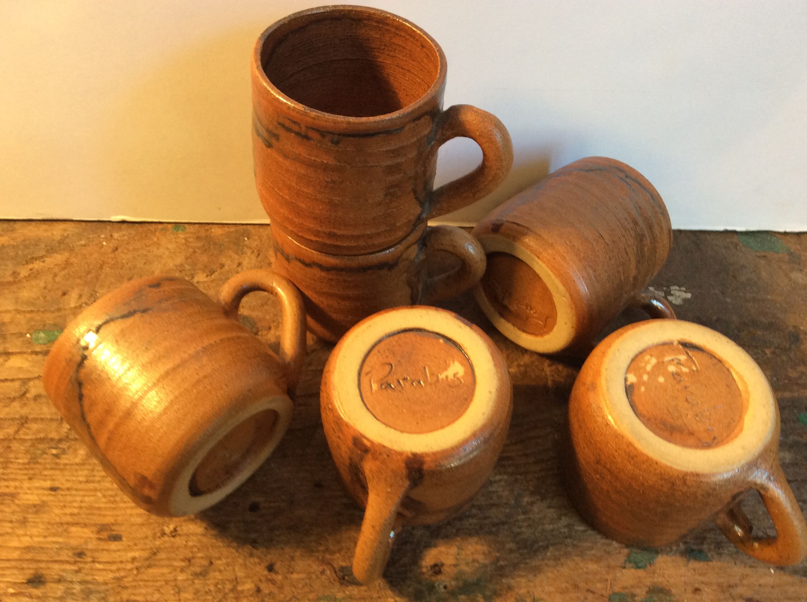 Set of 6 vintage stoneware cups
