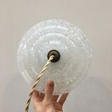 Pair of art deco suspensions in white Clichy glass