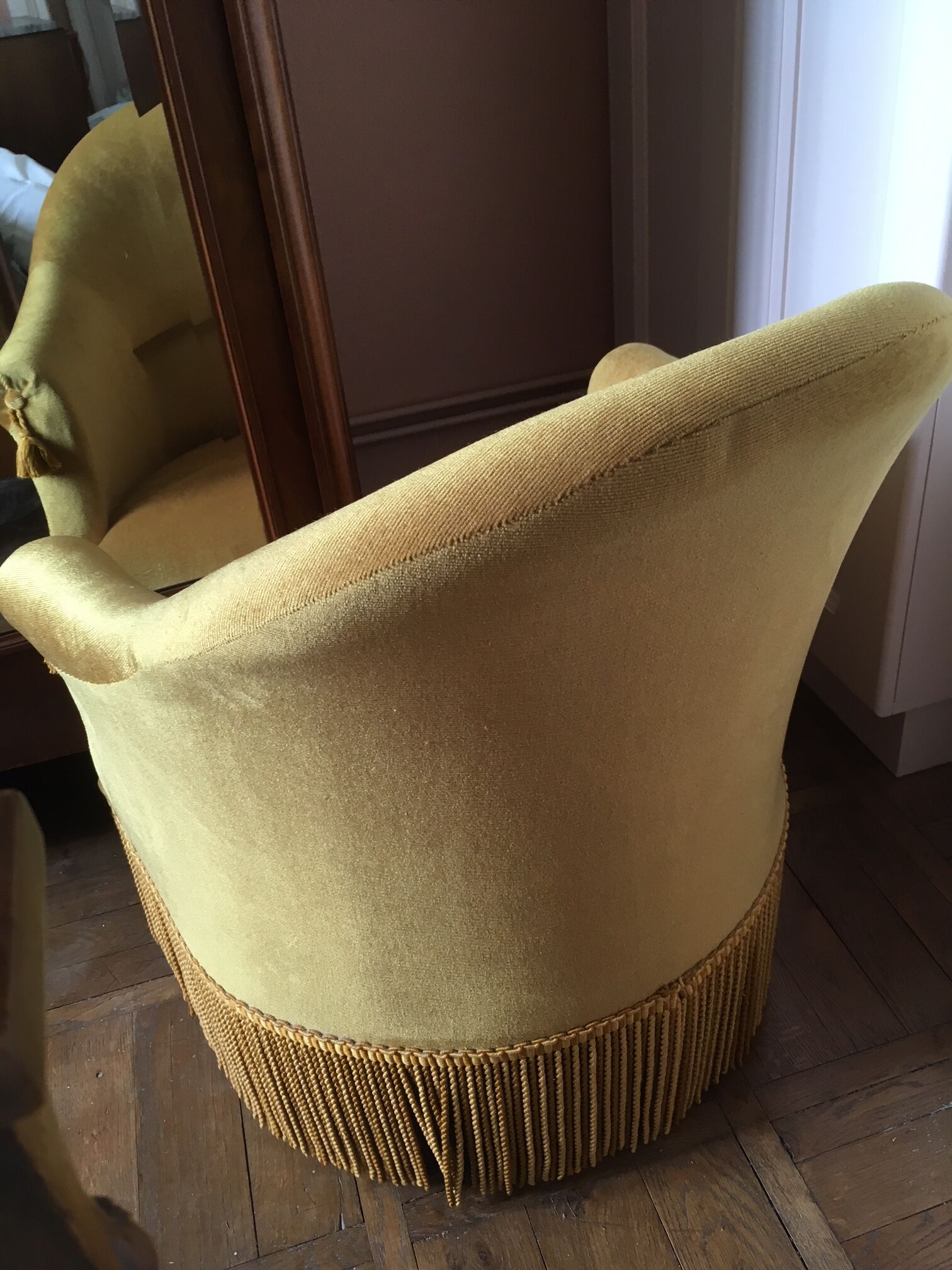 Fauteuil crapaud doré Louis Philippe