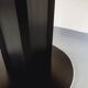 Vintage dining table in melamine with a black wood effect and chrome metal.