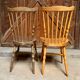 Series lot of 8 chairs bistrot Baumann modele menuet light wood dark wood