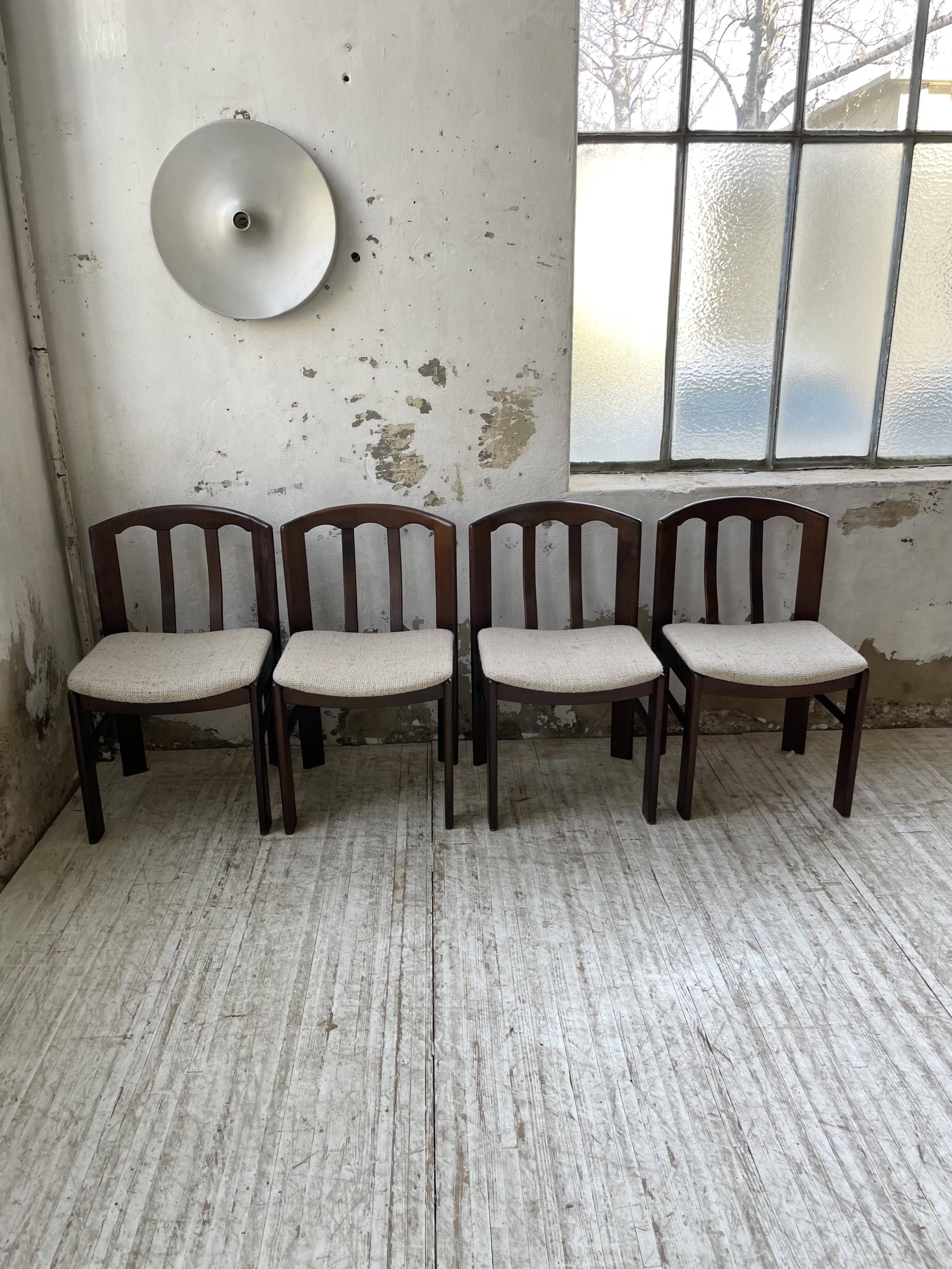 4 Scandinavian mahogany chairs