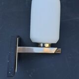 Pair of vintage metal and opaline wall light