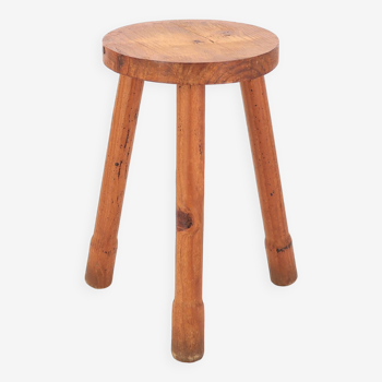 Wooden tripod stool, 1950s mountain furniture