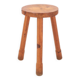 Tabouret tripode en bois, mobilier de montagne années 50