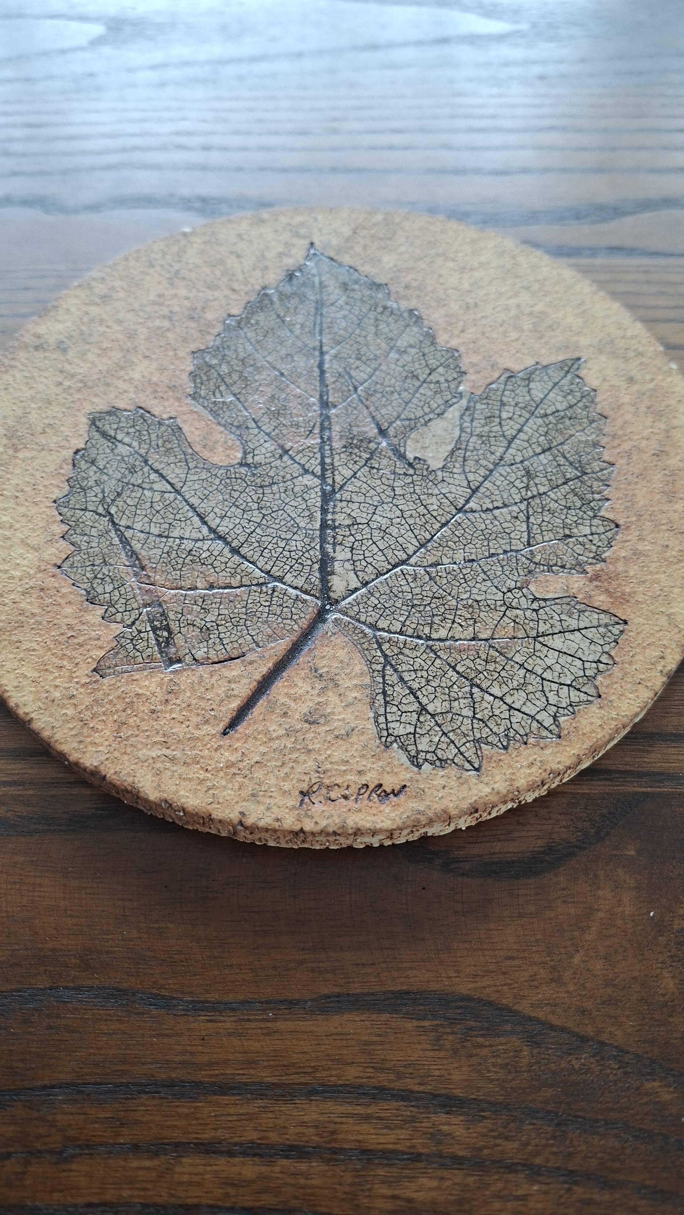 Wall ceramic leaf by Roger Capron, France 1960s-70s