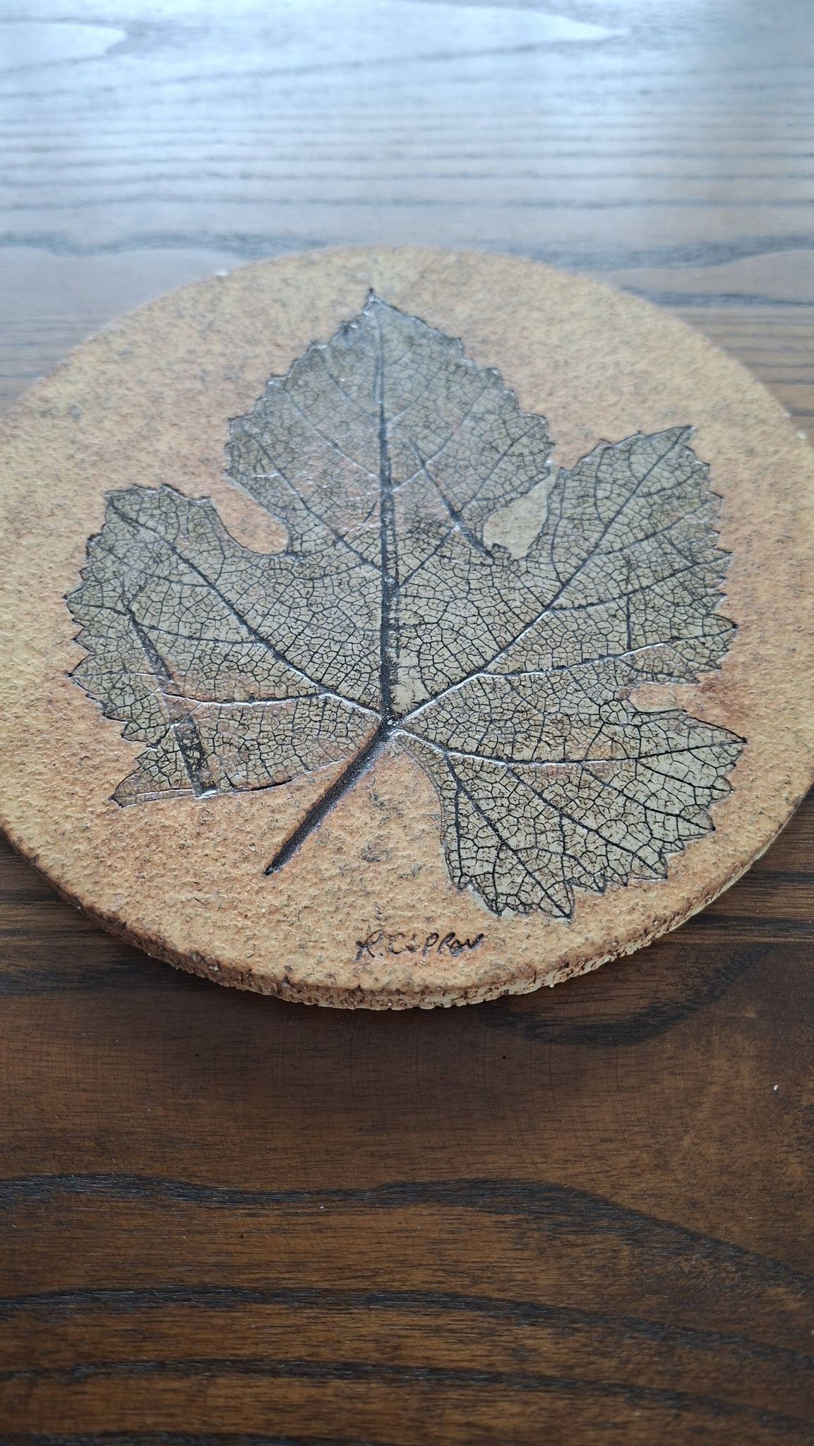 Wall ceramic leaf by Roger Capron, France, 1960s-70s.