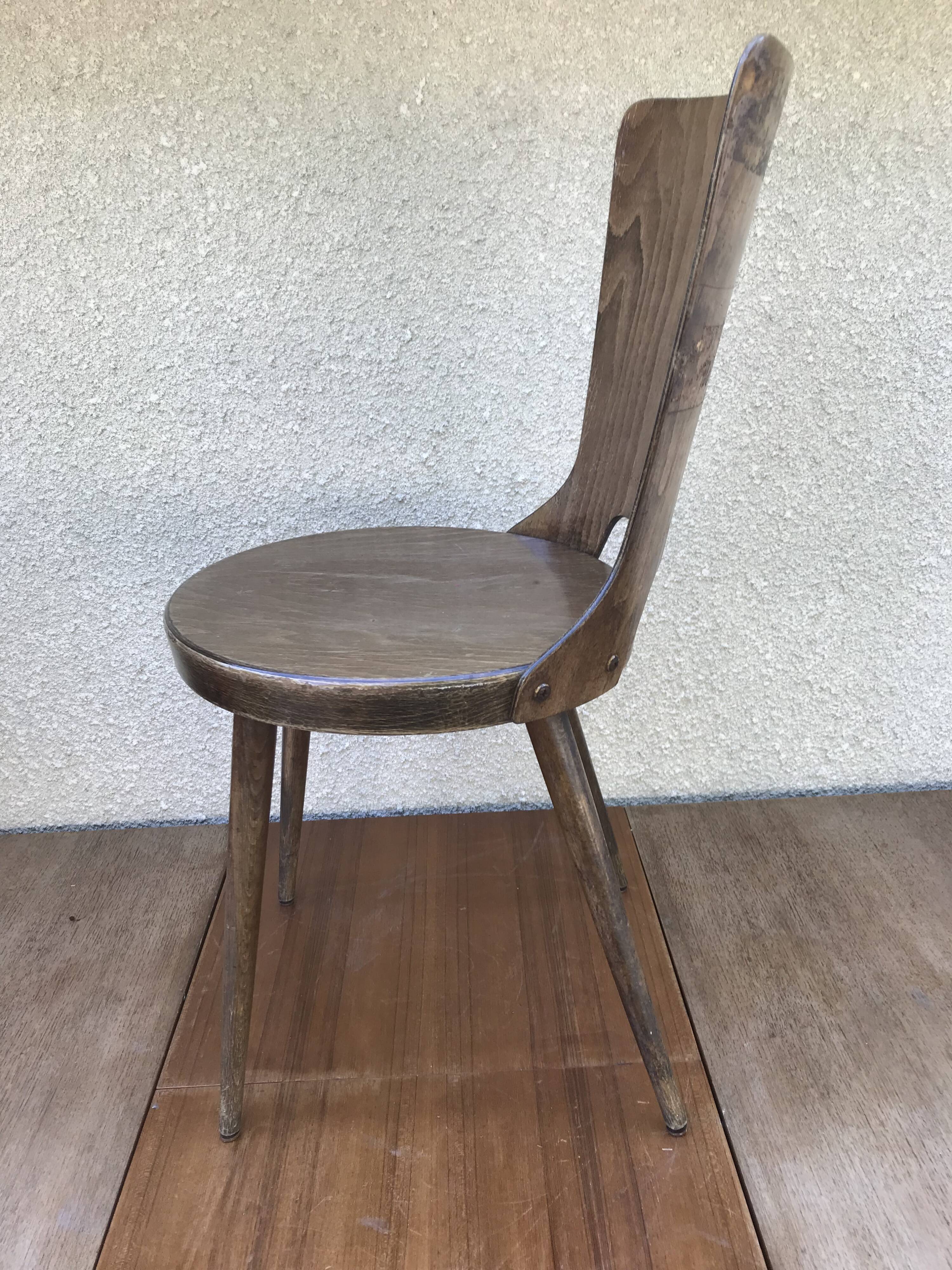 Former baumann model dove chair in wooden feet compass vintage