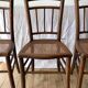 set of 4 bistro chairs in turned wood and canework stamped early 20th century