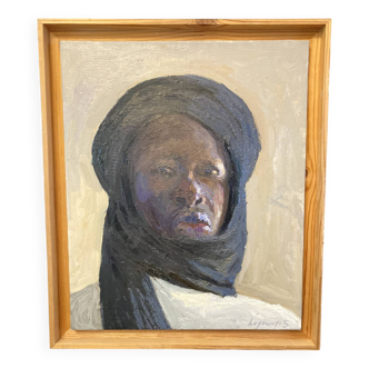 Omar Logang (1966), Oil on canvas depicting a Tuareg