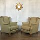 Pair of vintage ear chairs 1950 1960 design italy