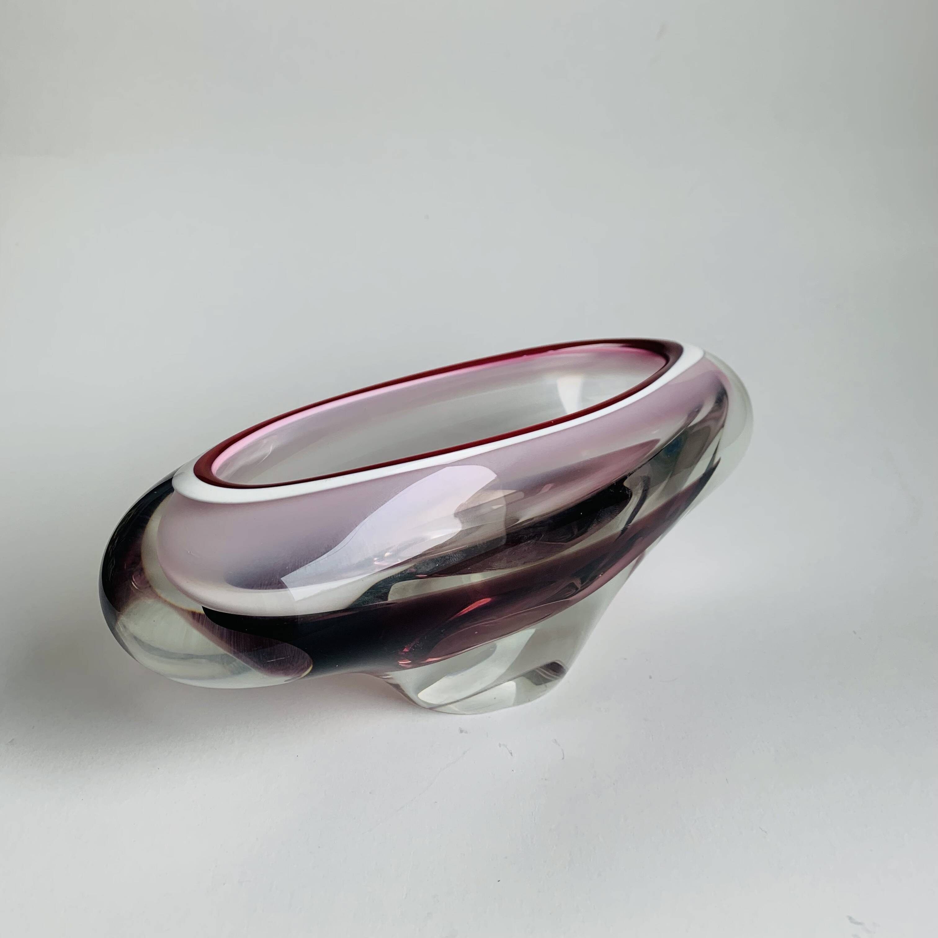 Glass  bowl Chribska Sklarna, Czechoslovakia, 1960s