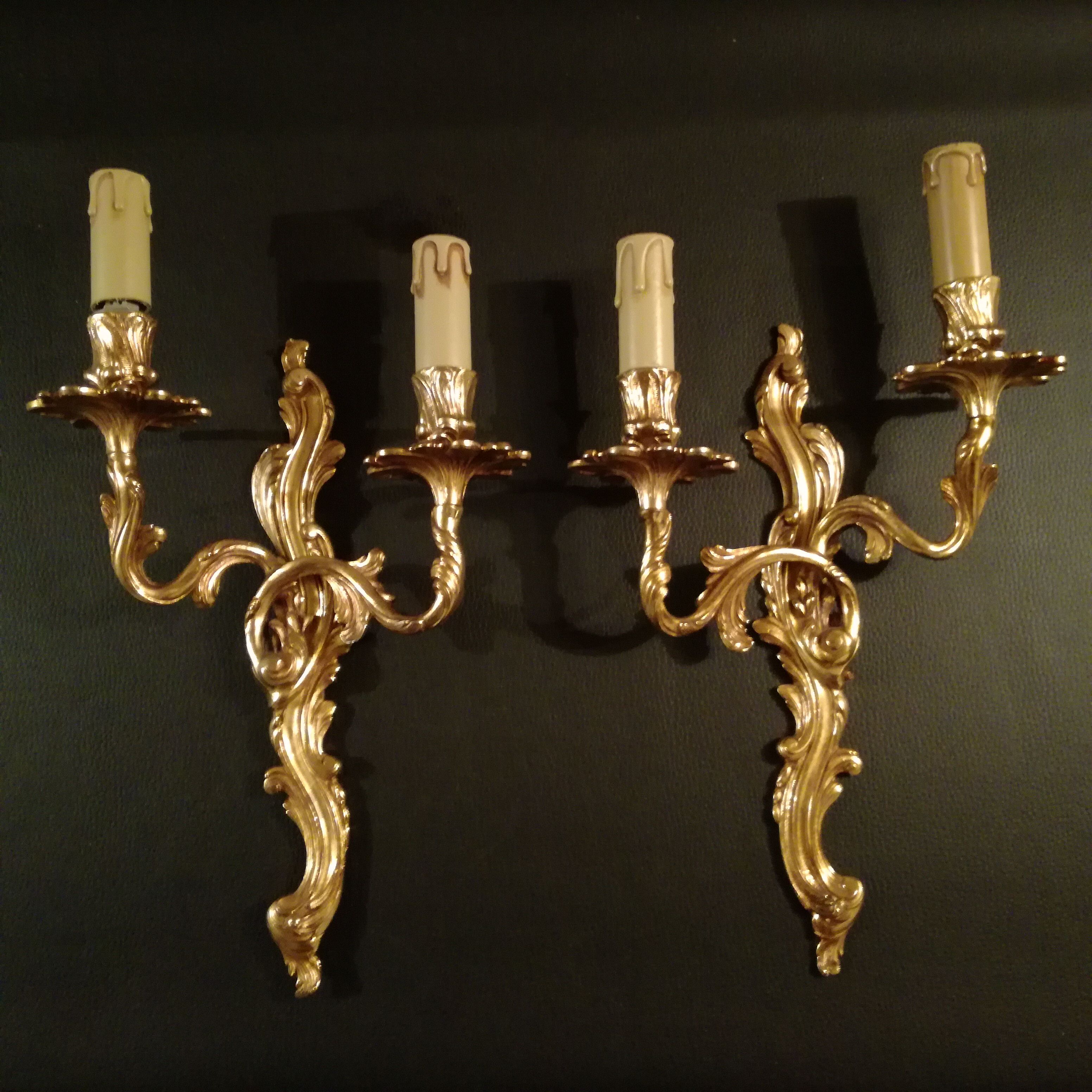 Pair of bronze sconces