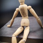 Dark octagon tripod stool