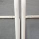 Lot de 4 chaises de salle à manger blanches au design vintage dans le style de Marcel Breuer avec assise en osier