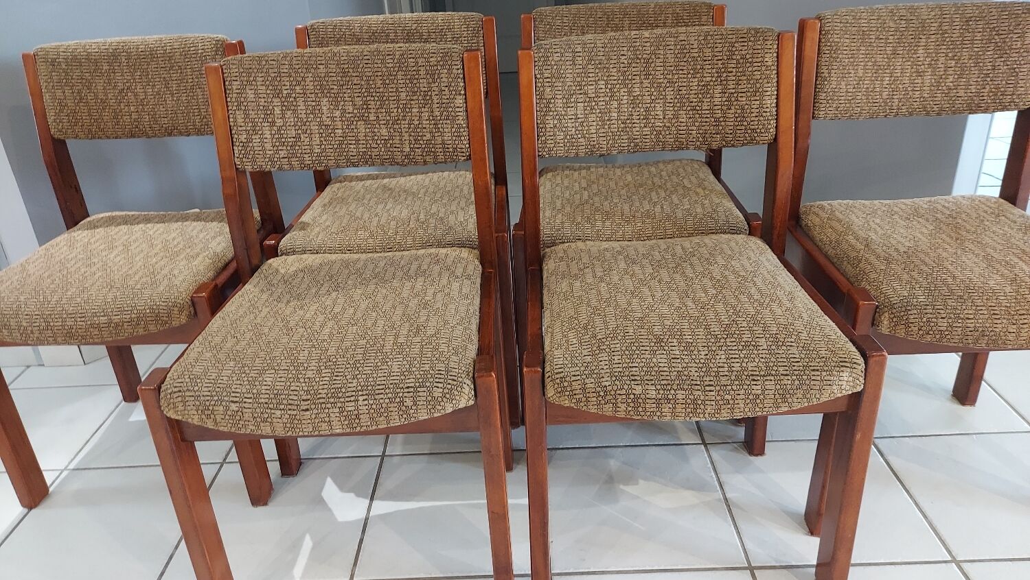 Suite of 6 vintage Baumann dining chairs 1970