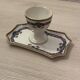 Coquetier and its Limoges Art Deco earthenware tray