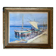 Old painting "Marine with boats" signed Marie Piat, 1930s-40s