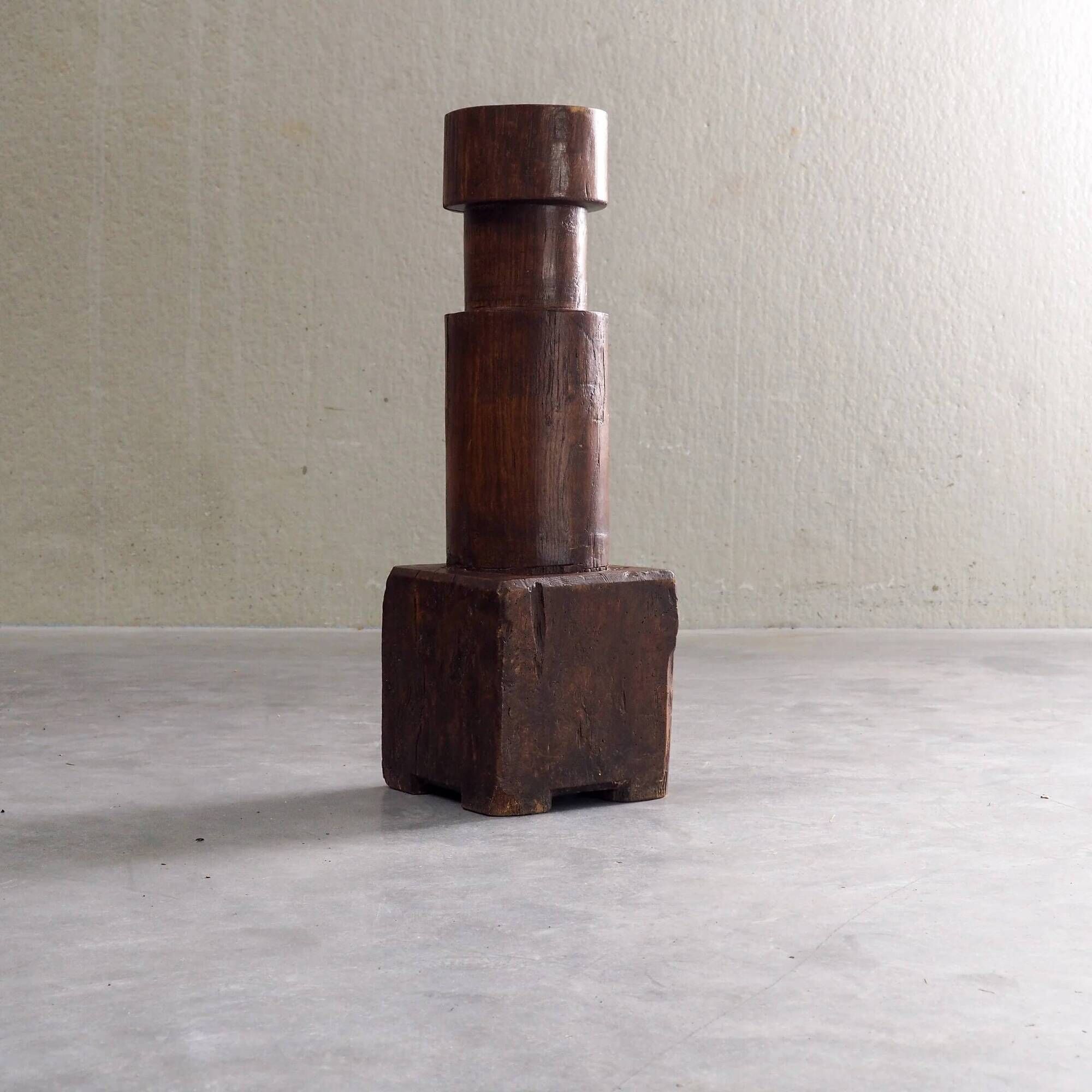 Sculptural solid wood pedestal