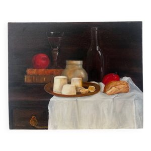 Huile sur toile, nature - fromage