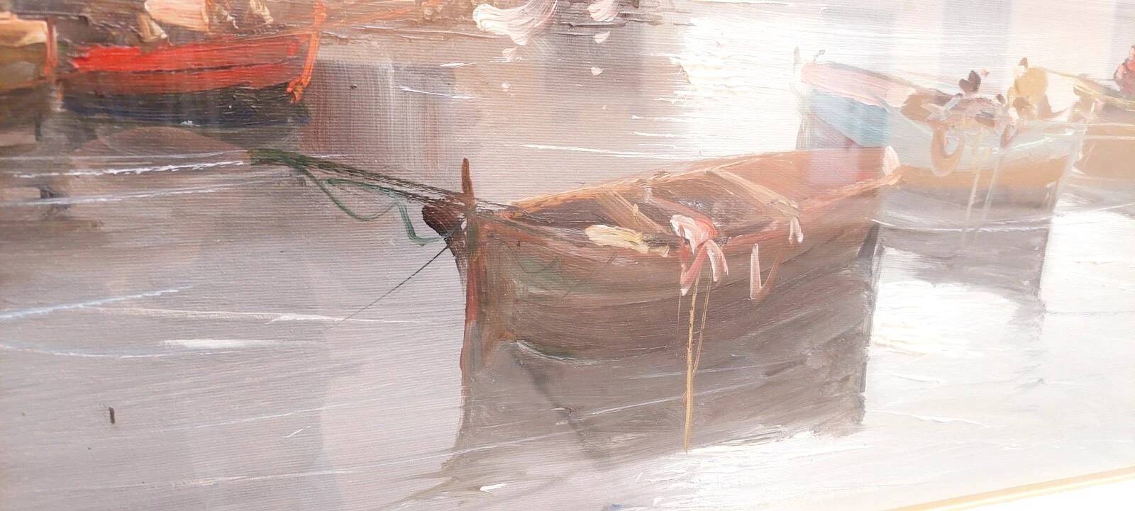 Oil painting on canvas Marine 50x70 Years 60/70 Renato Vitali