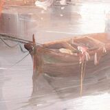 Oil painting on canvas Marine 50x70 Years 60/70 Renato Vitali