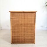 Pair of wicker and bamboo desks, Dal Vera, vintage