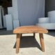Coffee table in blond teak quadripod