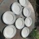 8 flat plates with blue flower pattern earthenware niderviller moselle france art deco