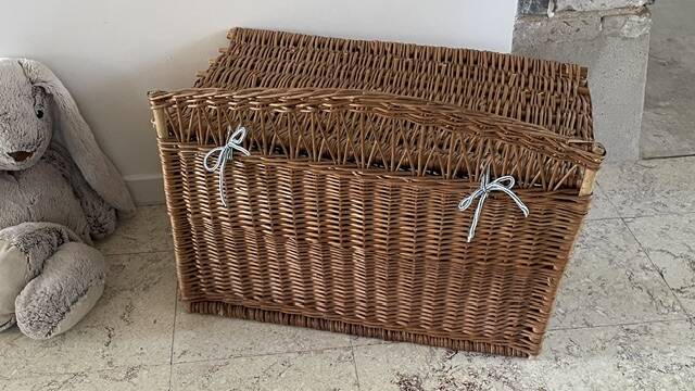 Vintage Rattan Chest Basket