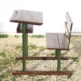 Vintage desk, wooden and metal children's desk, school desk