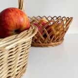 Set of 2 vintage rattan baskets