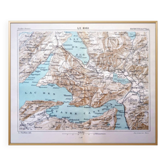 Imprimée en 1844, Le Rigi, Suisse.