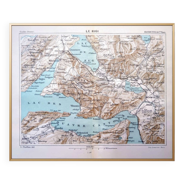 Imprimée en 1844, Le Rigi, Suisse.