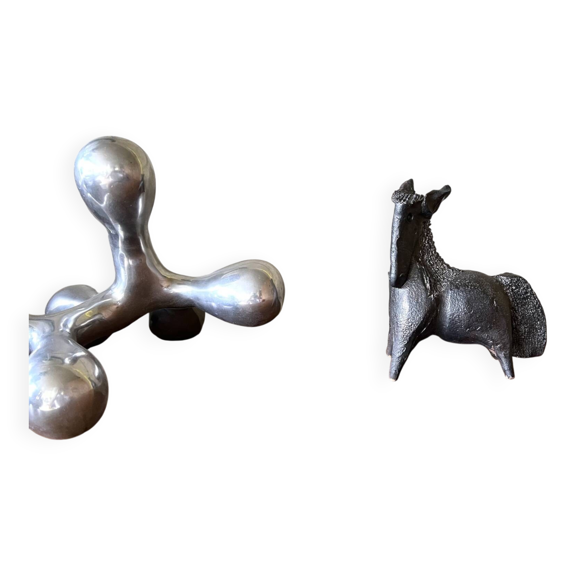 Black glazed ceramic sculpture signed Pouchain – Circa 1960