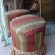 Small vintage stool / pouffe with fringes, boudoir style.