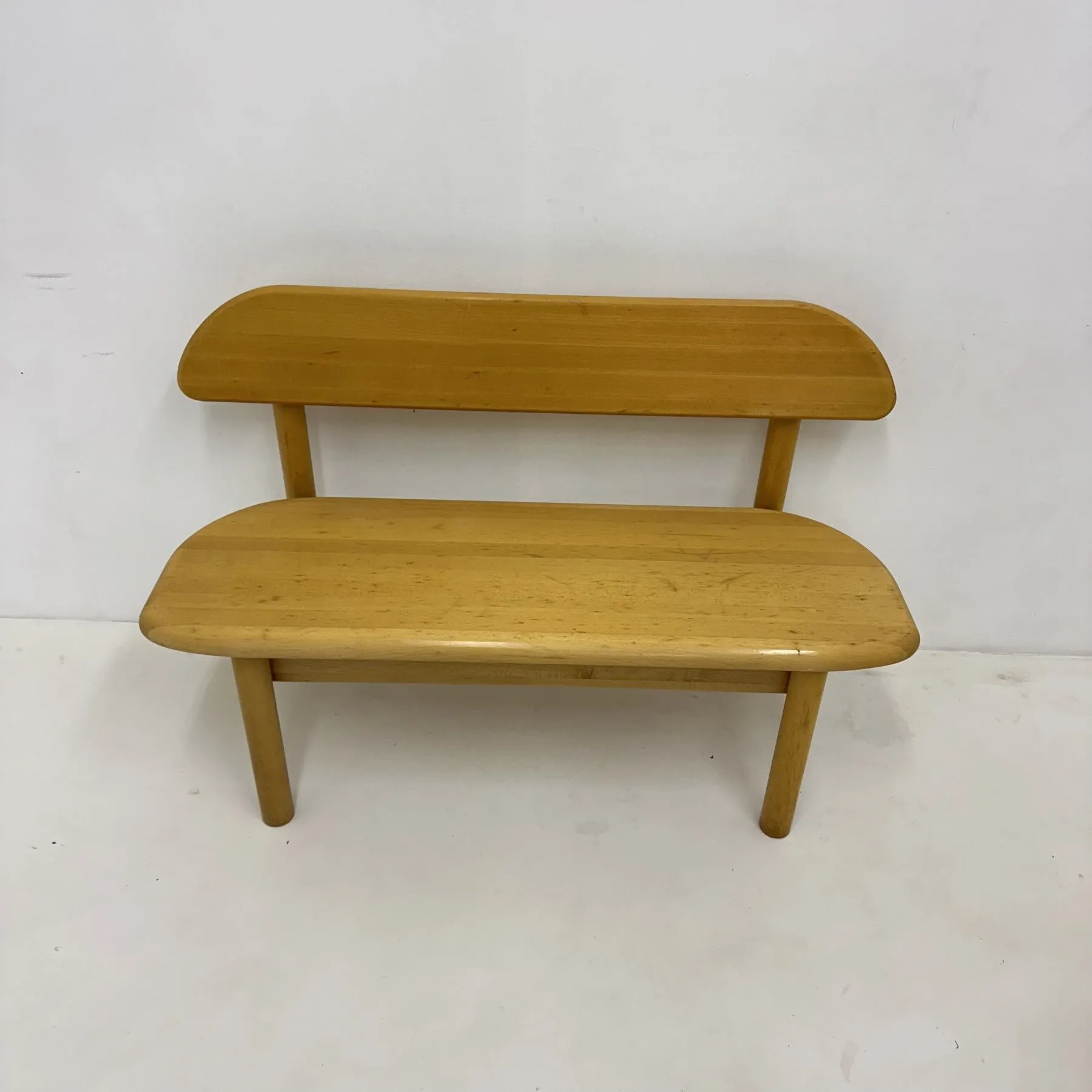 Vintage Danish Ansager Mobler solid wooden bench, 1970s