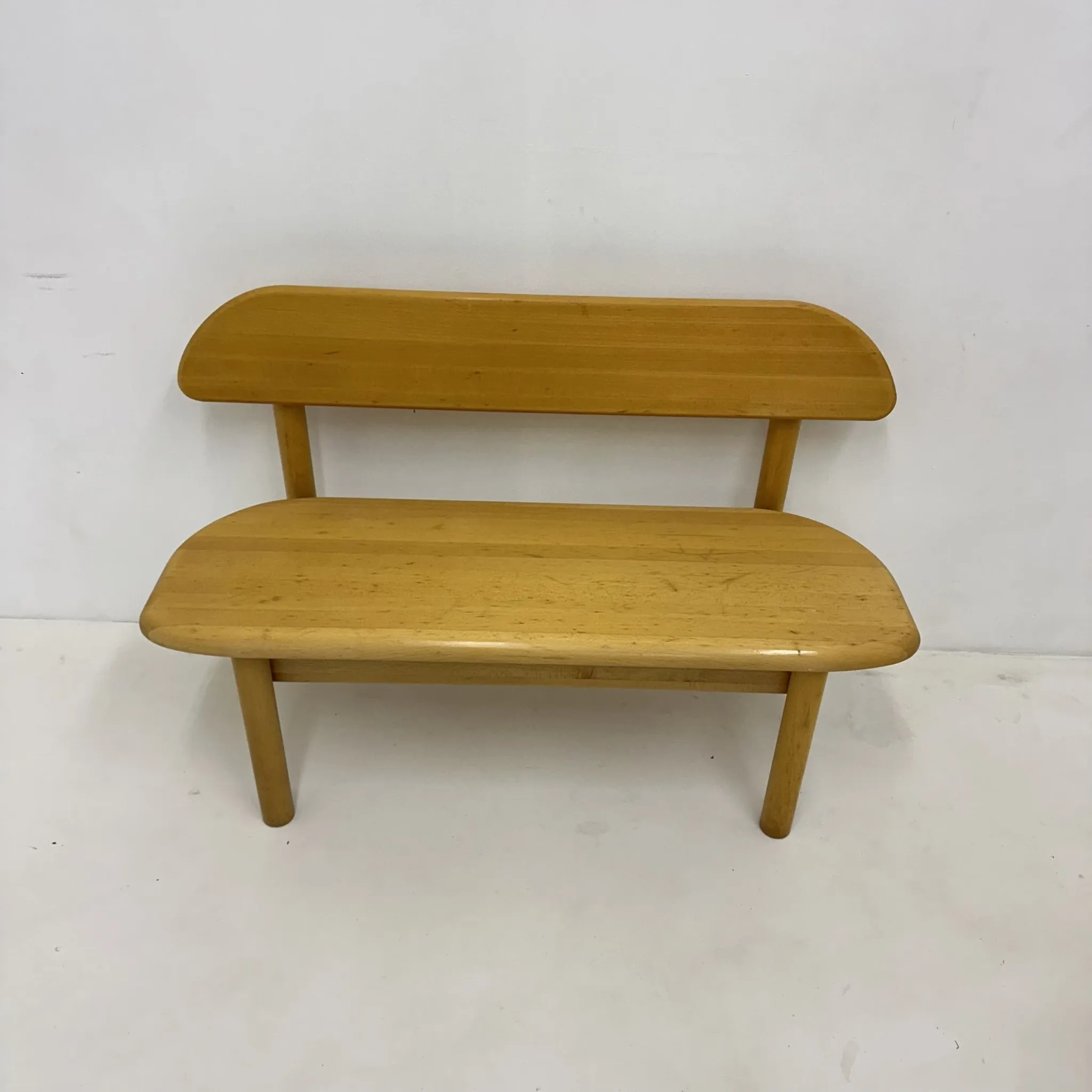 Banc en bois massif vintage danois Ansager Mobler, années 1970