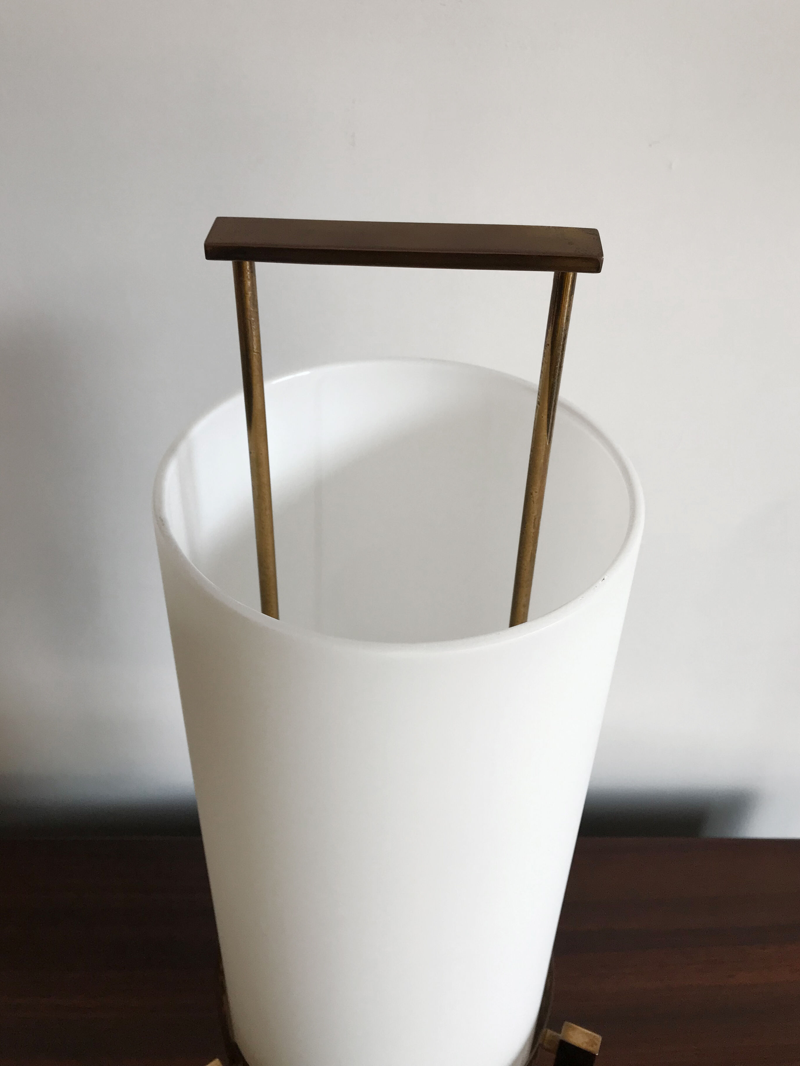 Stilnovo Italian brass glass table lamp 1950s