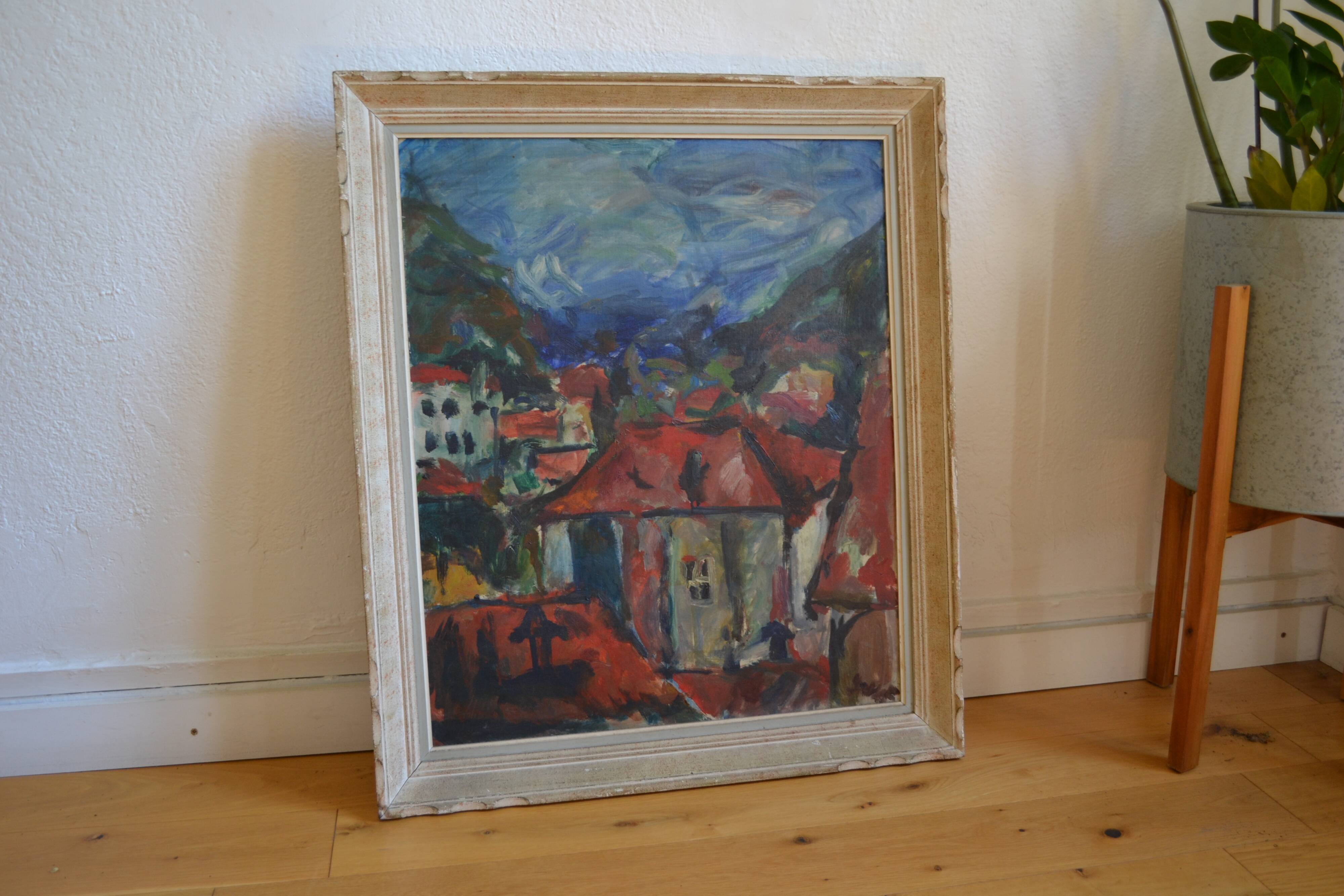 Georges Mathieu Yassef (1943-2024) landscape painting HST