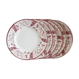 Set of 6 dessert plates Longwy model Rambouillet