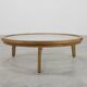Table moderne en bois de cèdre et verre, Italie fin du 20e siècle