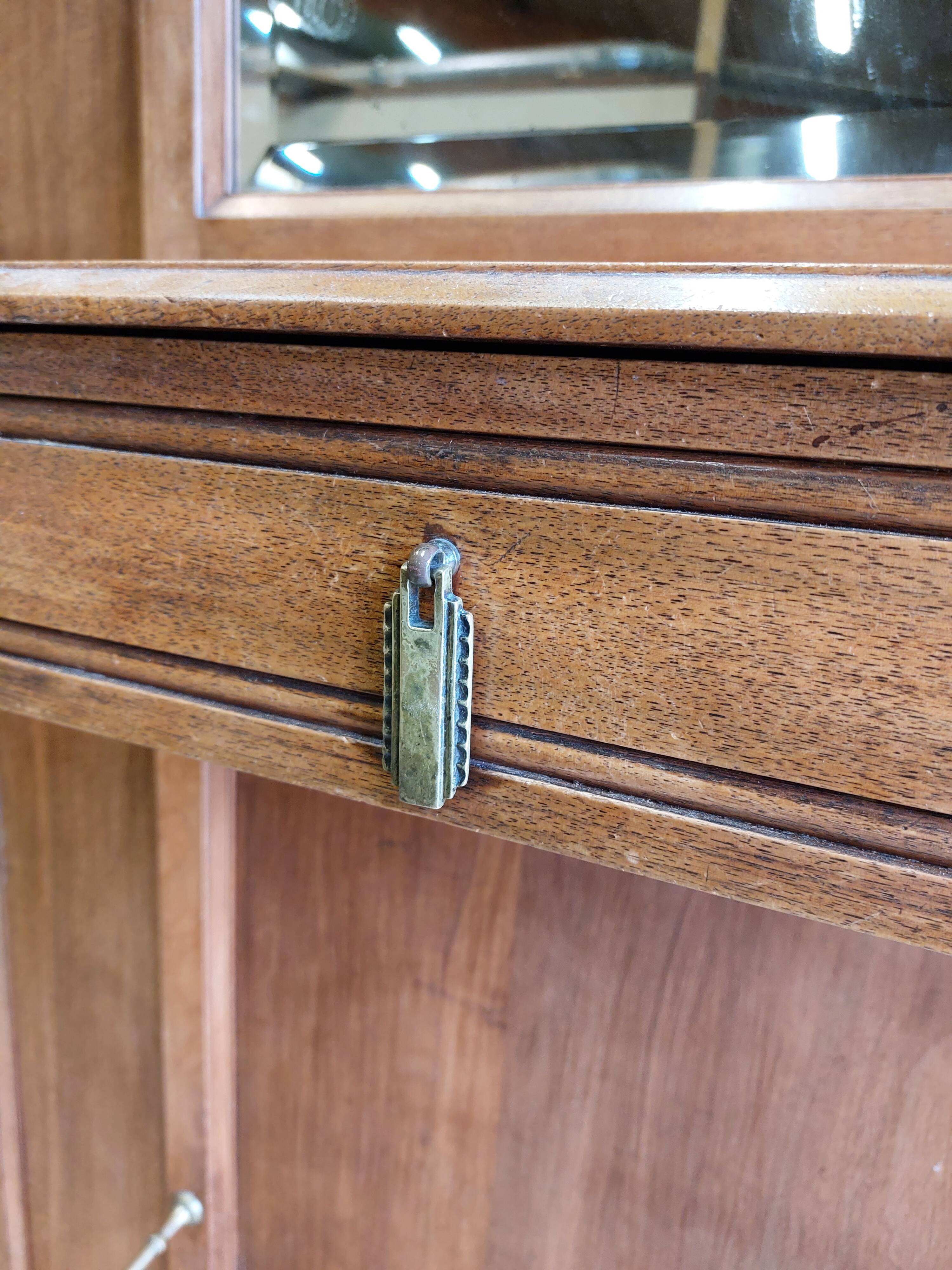 Old wooden wall-mounted locker room - Art Deco