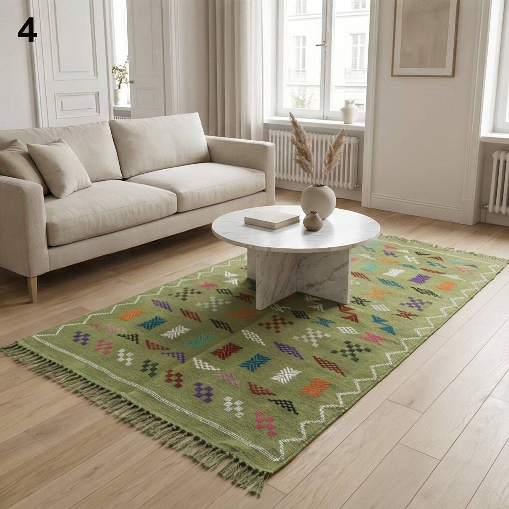 Small green Berber rug 100x150 cm