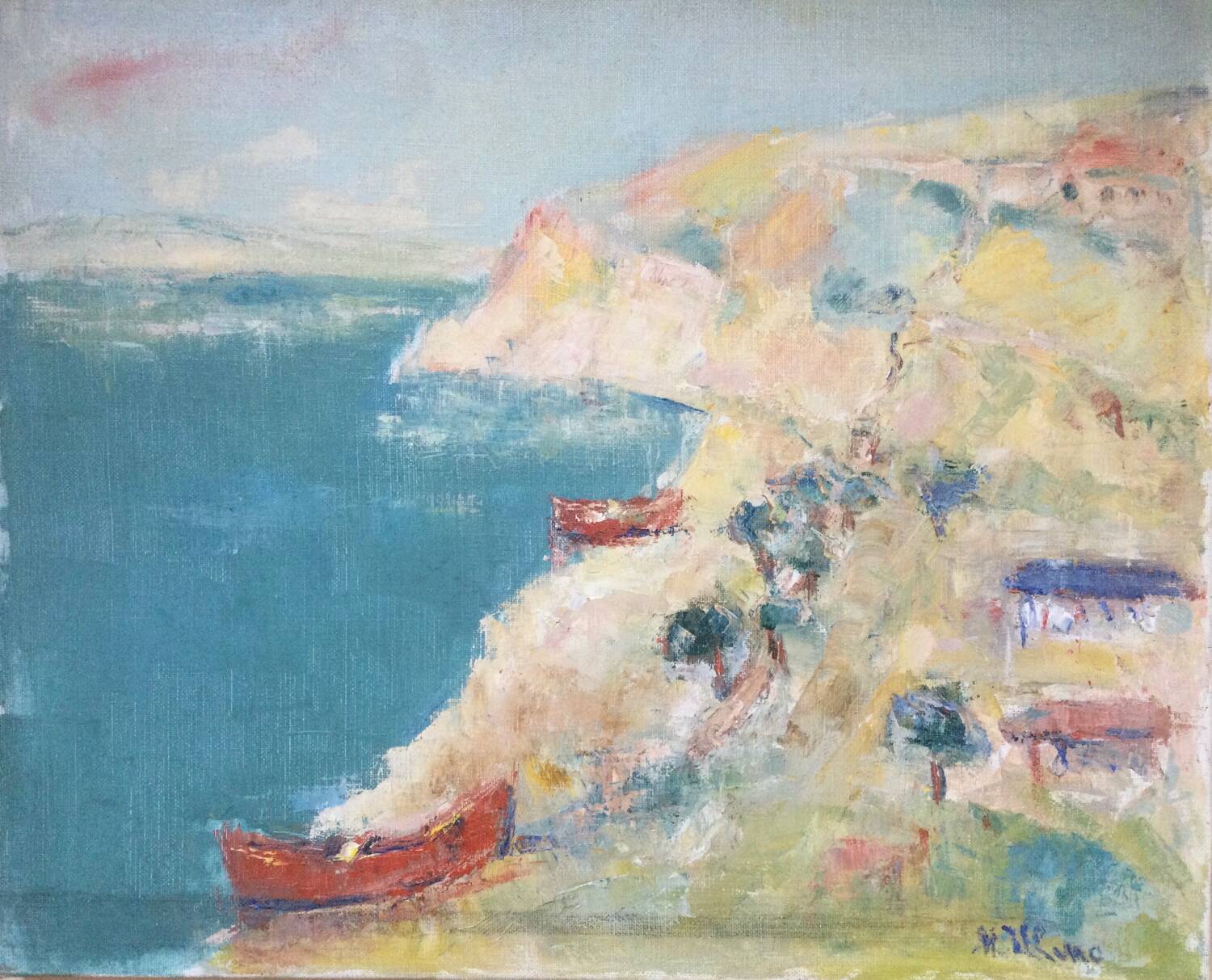 Oil on canvas by matilda ulmu 1917-2007.