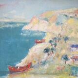 Oil on canvas by matilda ulmu 1917-2007.