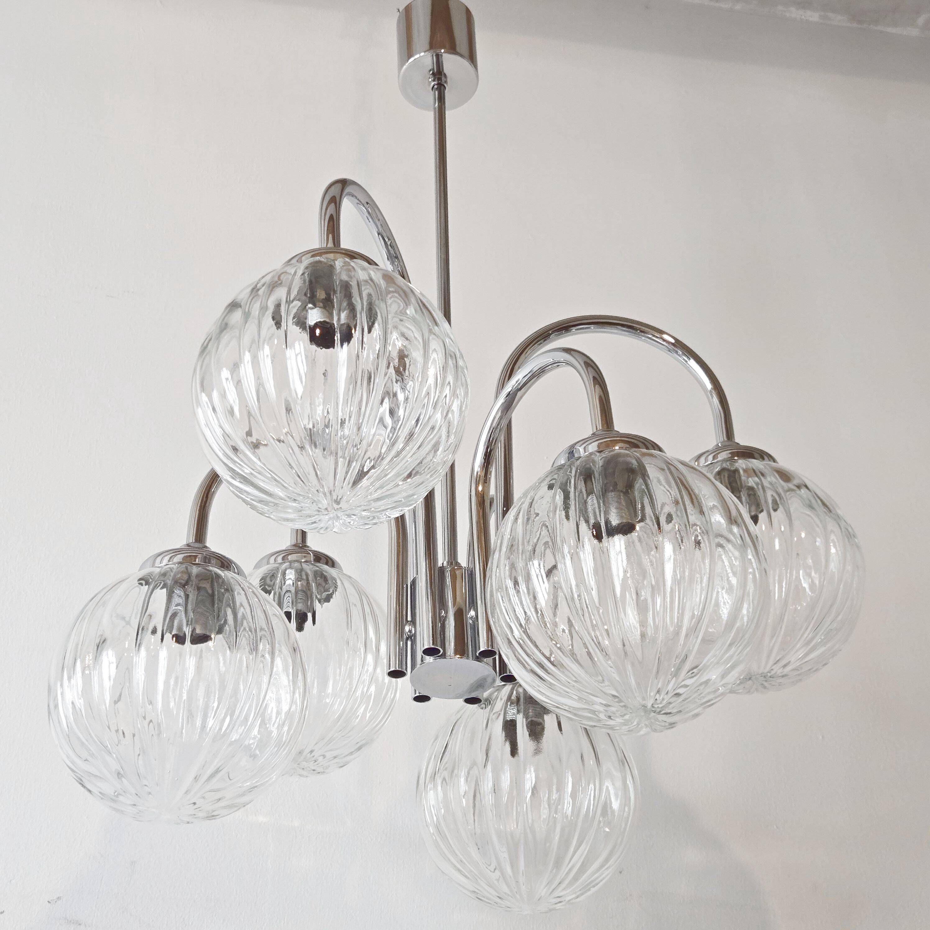 Vintage chandelier 6 balls 1970