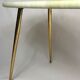 Vintage coffee table legs compass & wooden top marble effect 1970/1980