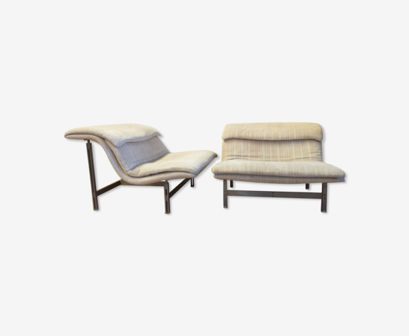 Paire de fauteuils italiens Wave de Giovanni Offredi