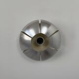 Pair of vintage wall lights, brushed aluminium, France, 1970.